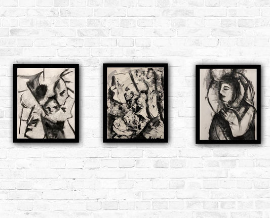 A painting titled 'Civilisation In Three Studies by Ryan  Louder' by Ryan Louder