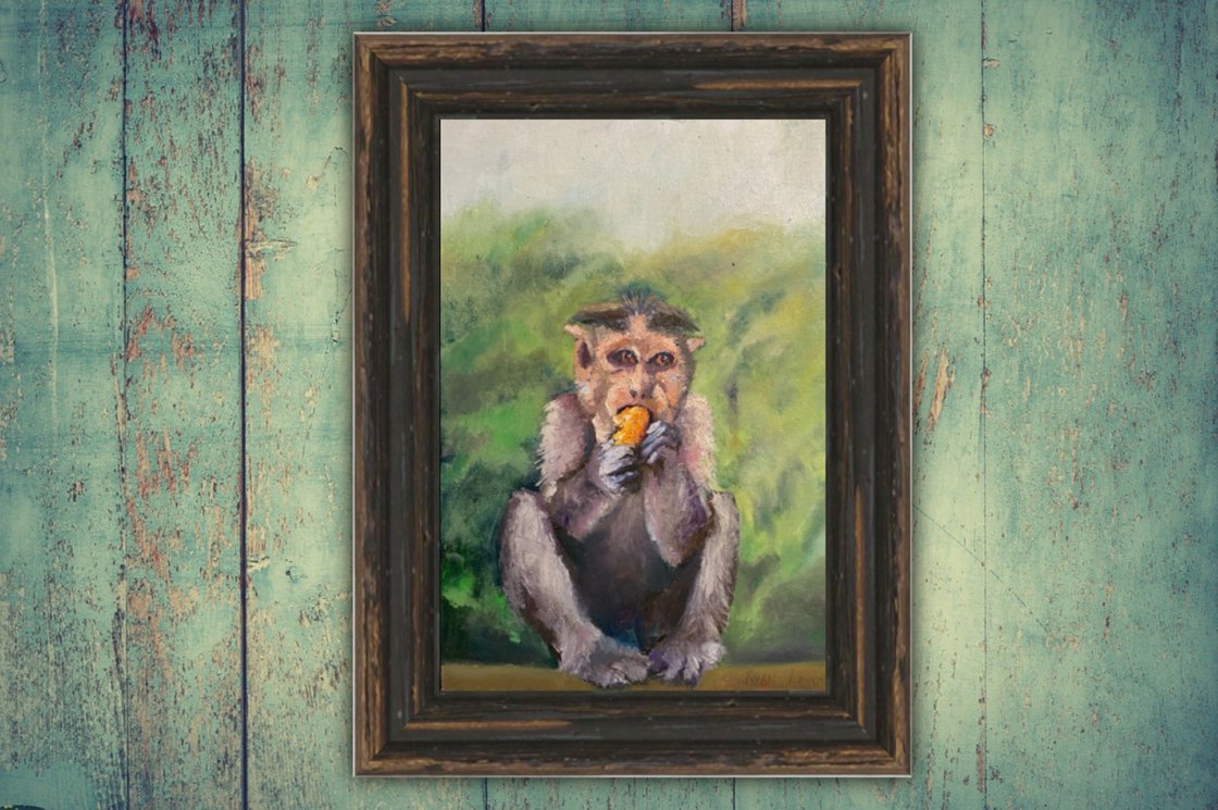 A painting titled 'Monkey by Ryan  Louder' by Ryan Louder