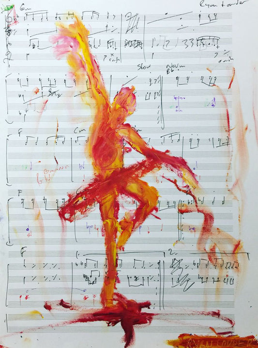 A painting titled 'Ballet Notes Series no.6 by Ryan  Louder' by Ryan Louder