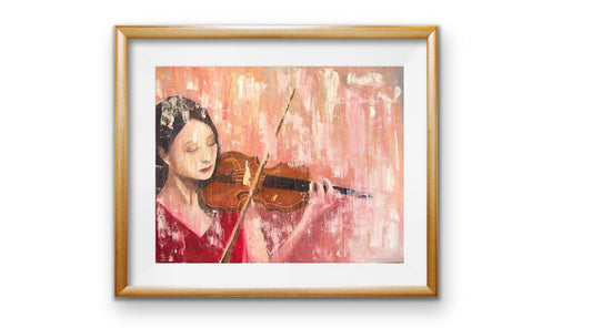 A painting titled 'Violin Player by Ryan  Louder' by Ryan Louder