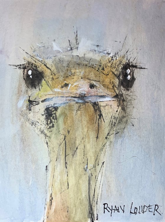 Ostrich Painting by Ryan Louder