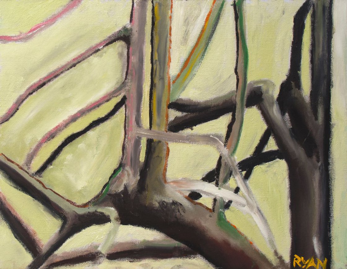A painting titled 'Forest by Ryan  Louder' by Ryan Louder
