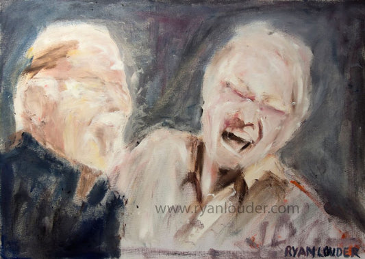 Two Old Friends by Ryan  Louder - Sold - Surreal Multi-Layered Vision - Hidden Emotional Depths