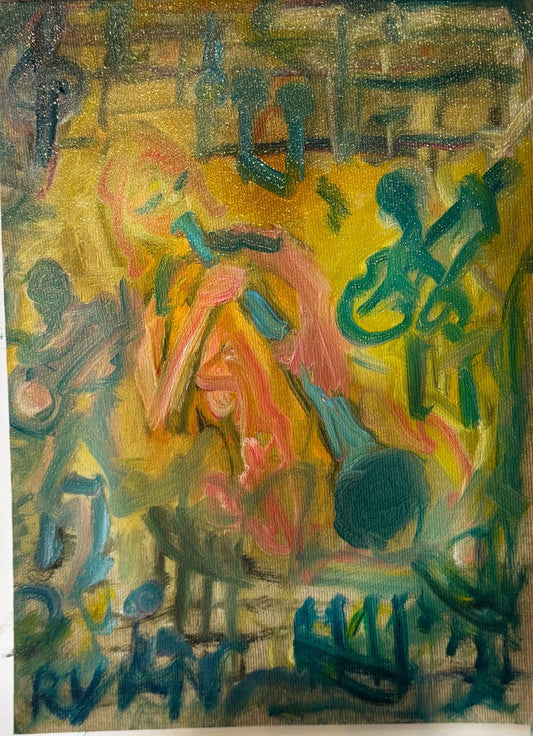 A painting titled 'Clarinet Playing Jazz by Ryan  Louder' by Ryan Louder