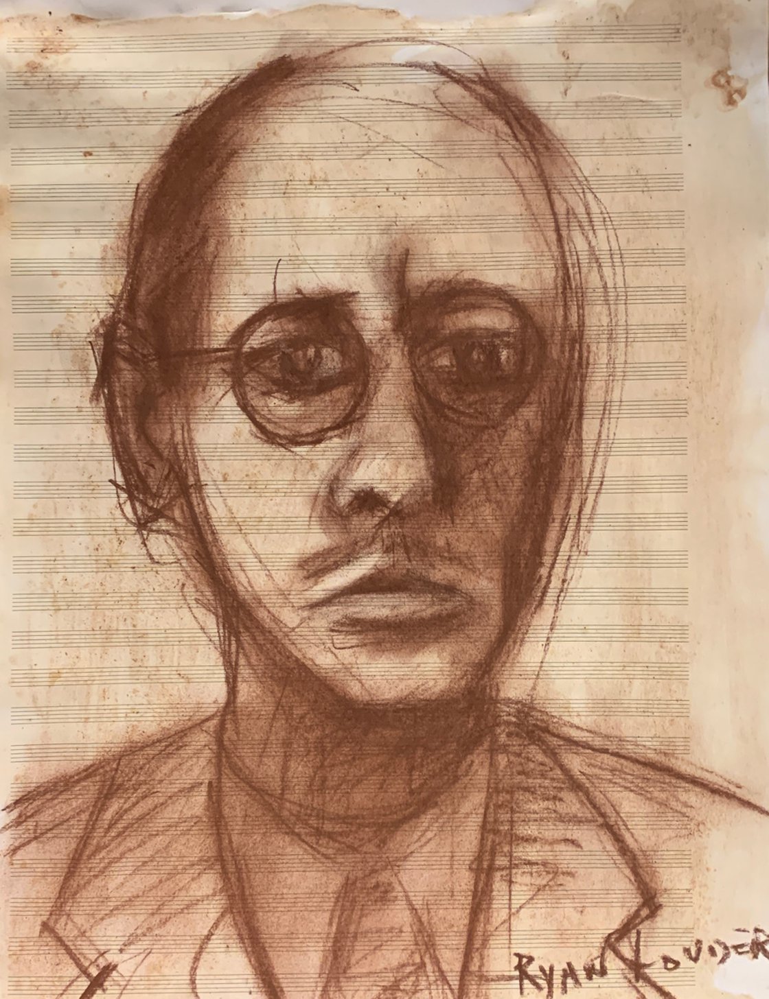 A painting titled 'Stravinsky by Ryan  Louder' by Ryan Louder