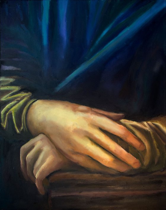 Mona Lisa's Hands Painting by Ryan Louder