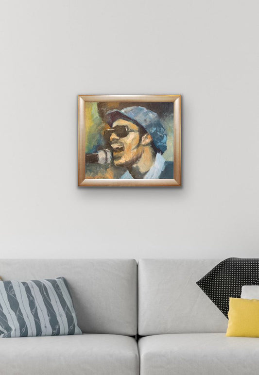 A painting titled 'Stevie Wonder by Ryan  Louder' by Ryan Louder
