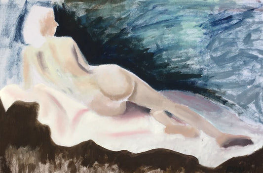 A painting titled 'Back of A Woman On A White Towel study by Ryan  Louder' by Ryan Louder