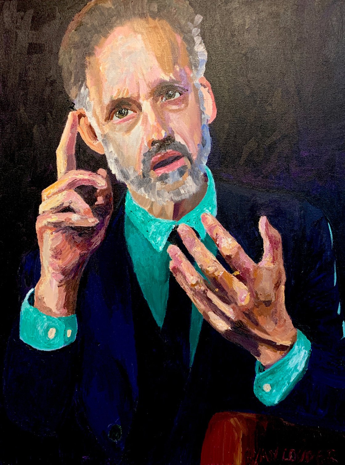 Jordan Peterson by Ryan  Louder - Sold - Surreal Multi-Layered Vision - Introspective Creativity