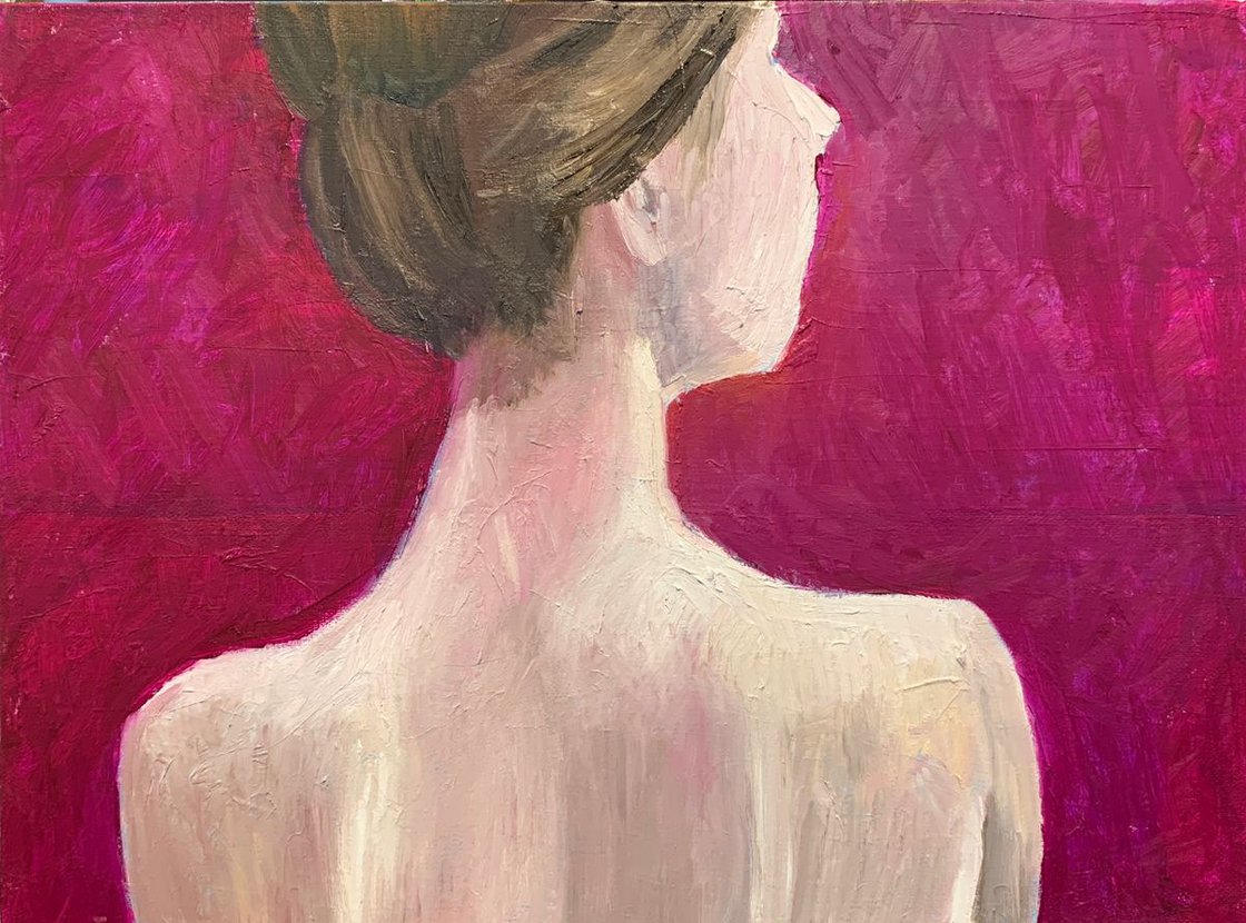 A painting titled 'Figure Back of Woman by Ryan  Louder' by Ryan Louder