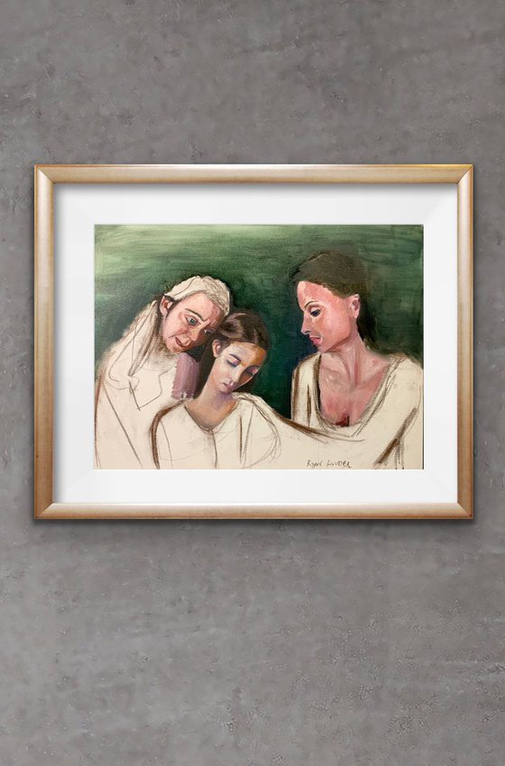 Daughter, Mother, Grandmother Painting by Ryan Louder