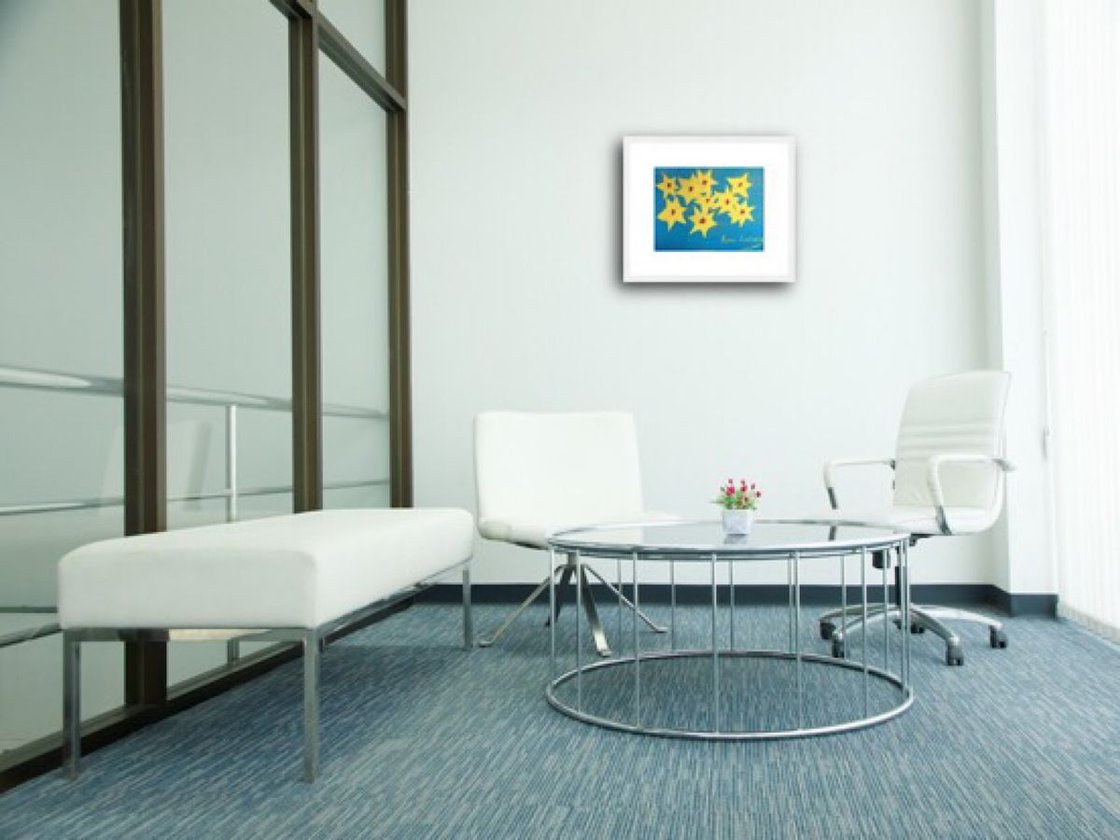 A painting titled 'Yellow Flowers by Ryan  Louder' by Ryan Louder