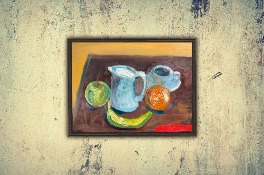 A painting titled 'Fruit Breakfast by Ryan  Louder' by Ryan Louder