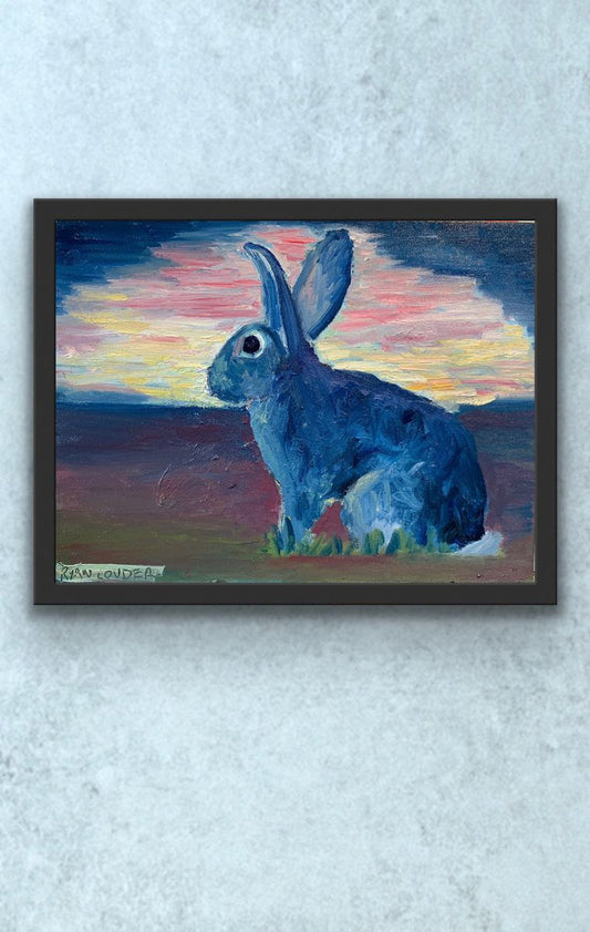 A painting titled 'Rabbit At Dawn by Ryan  Louder' by Ryan Louder