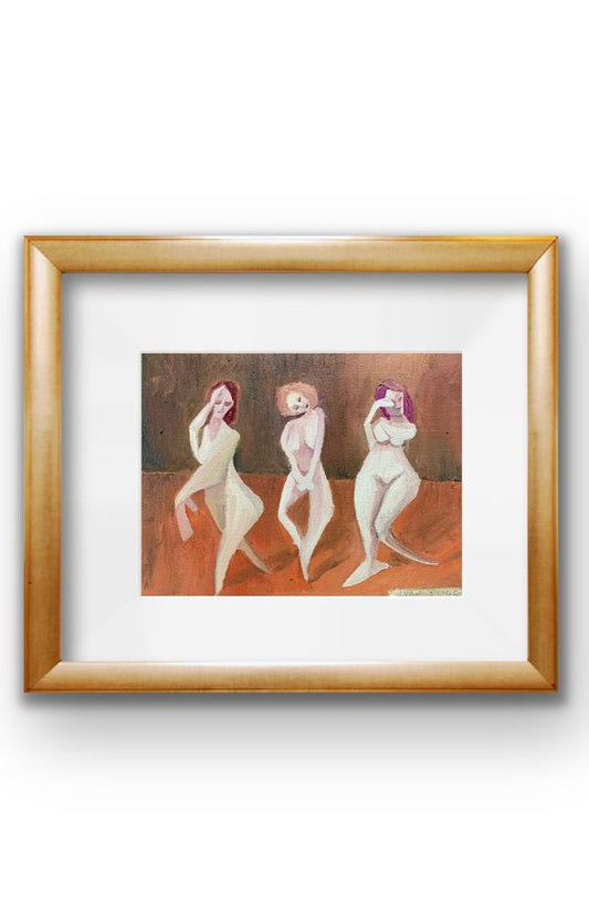 Nude Women 12x9 Canvas Painting by Ryan Louder