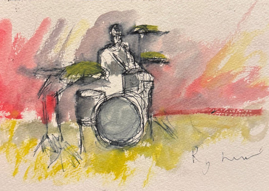 A painting titled 'The Drummer by Ryan  Louder' by Ryan Louder