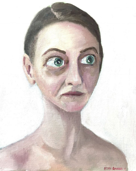 Portrait of Katrina oil on canvas board 12x10 - portrait of a woman - face by Ryan  Louder