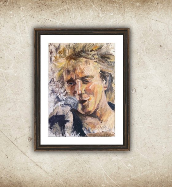 Rod Stewart Painting by Ryan Louder