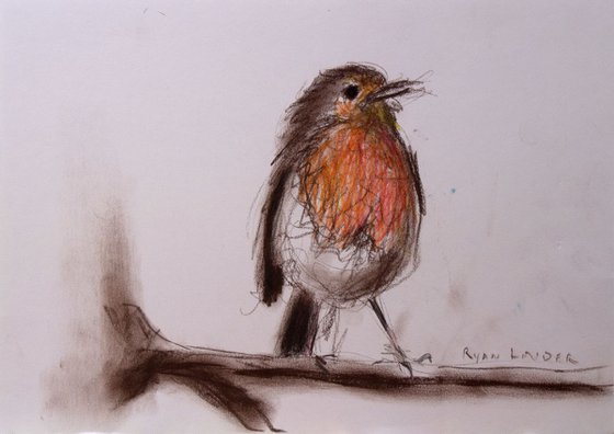 Robin Red Breast Painting by Ryan Louder