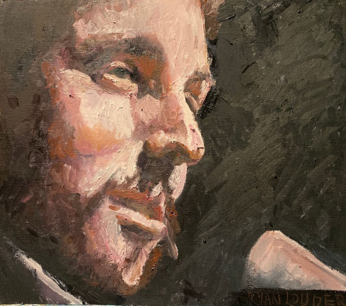 A painting titled 'Bruce Springsteen 1975 Born To Run by Ryan  Louder' by Ryan Louder