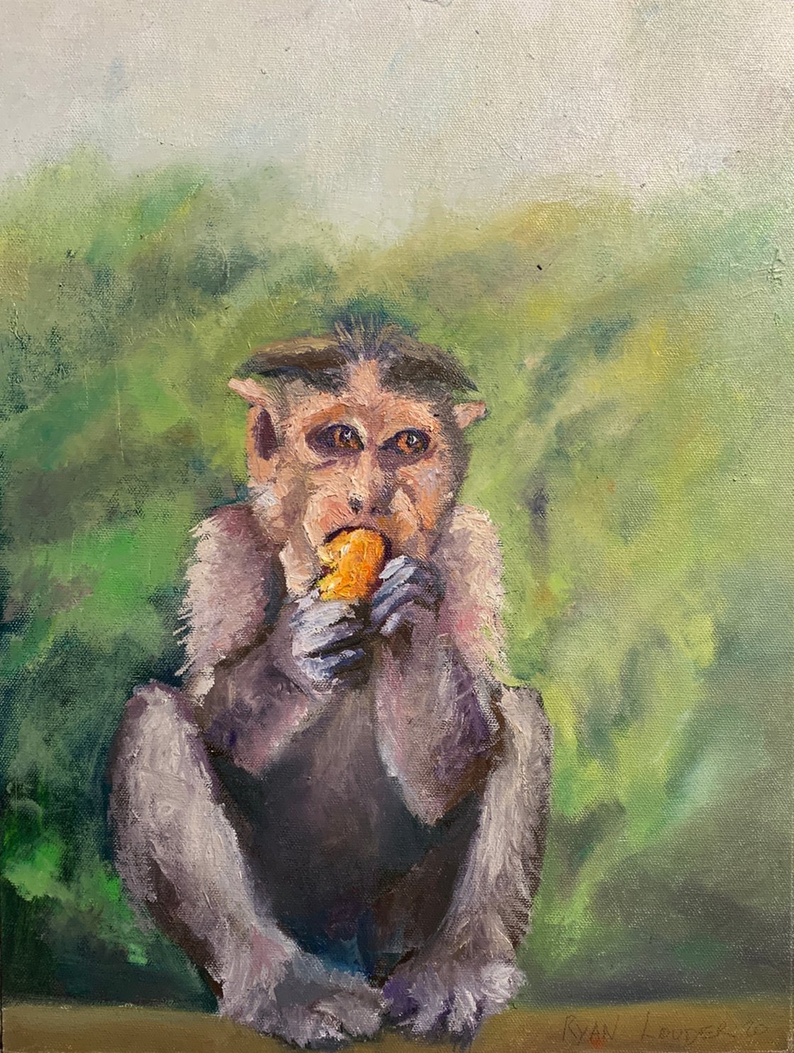 A painting titled 'Monkey by Ryan  Louder' by Ryan Louder