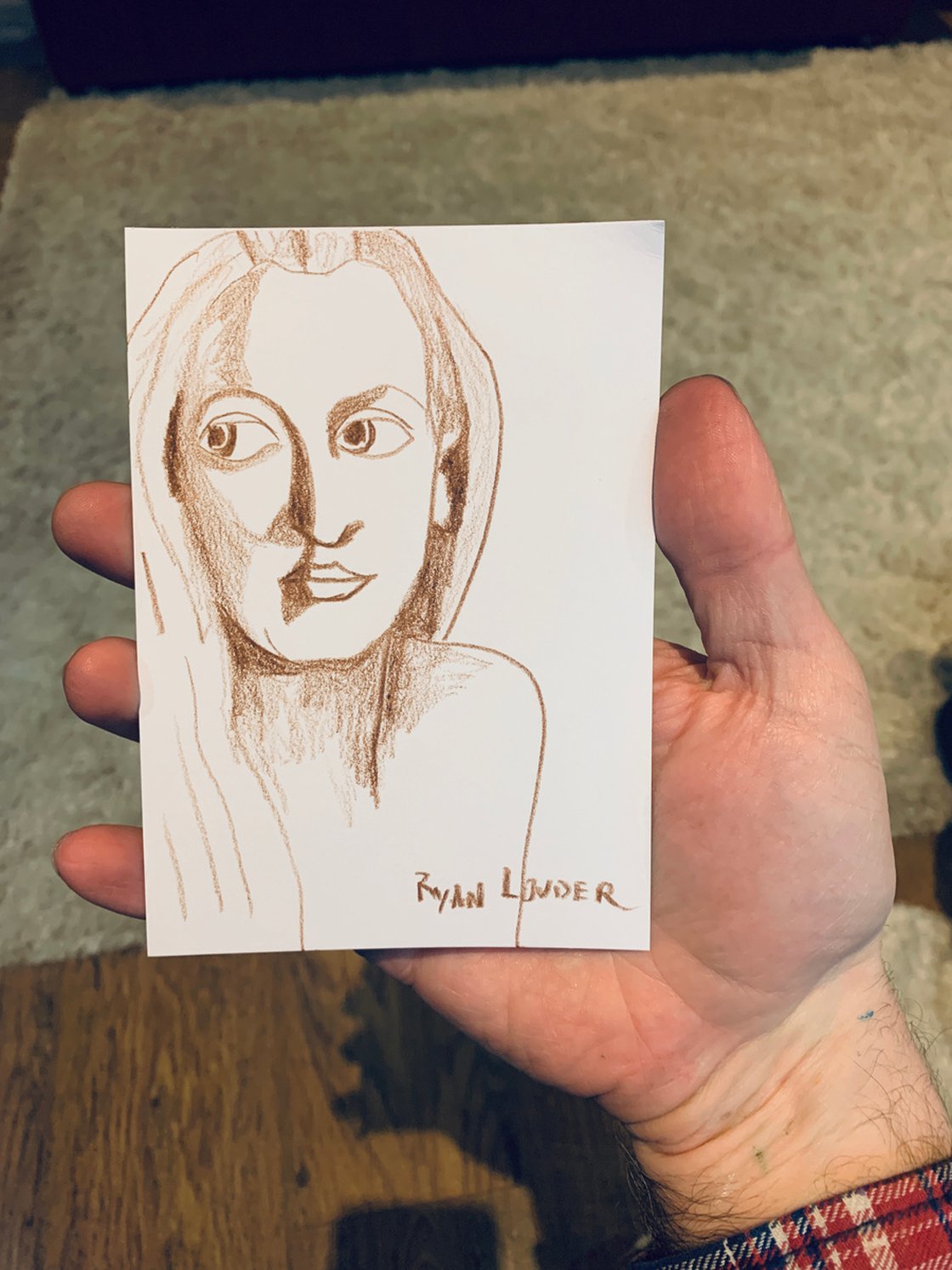 Small Portrait Of A Woman  Drawing by Ryan  Louder