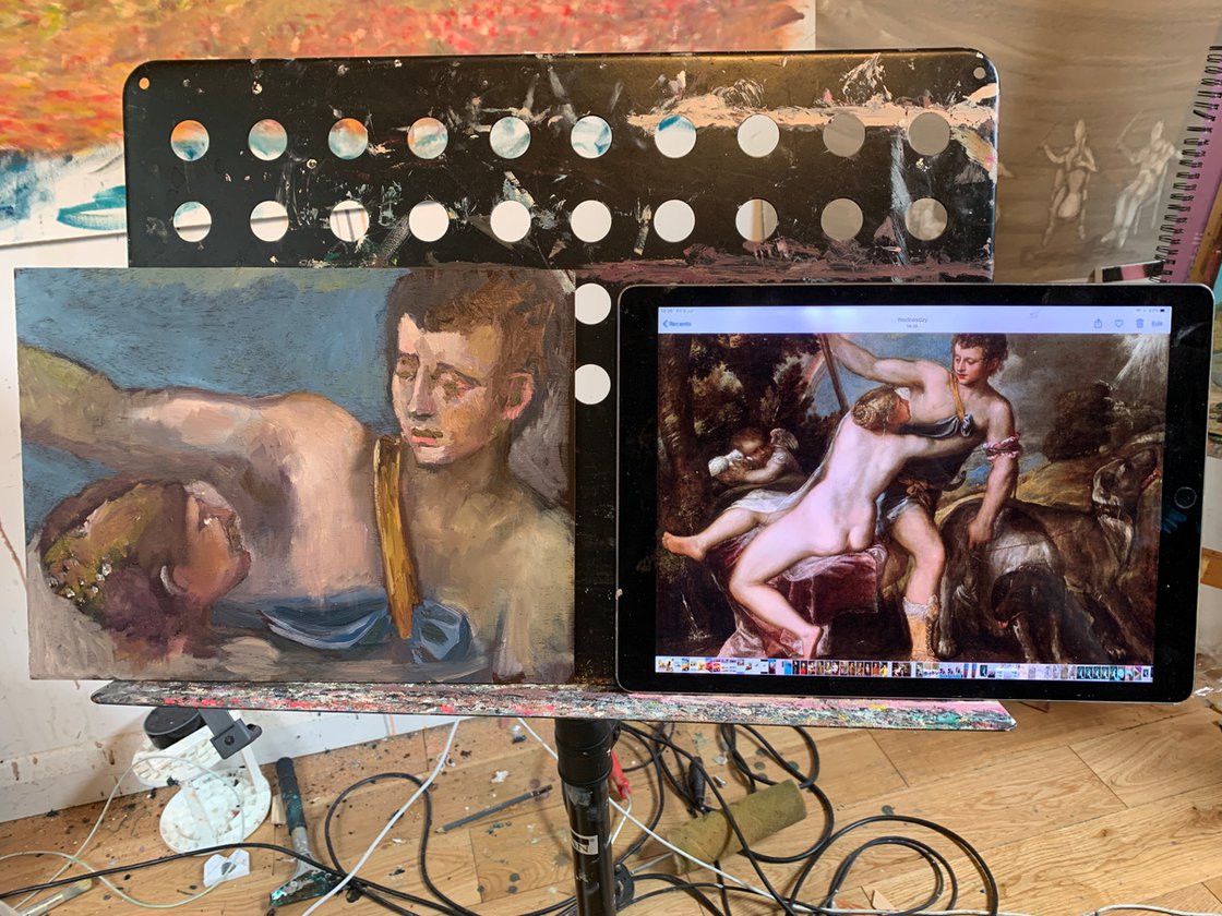 A painting titled 'Titian Study in oil by Ryan  Louder' by Ryan Louder