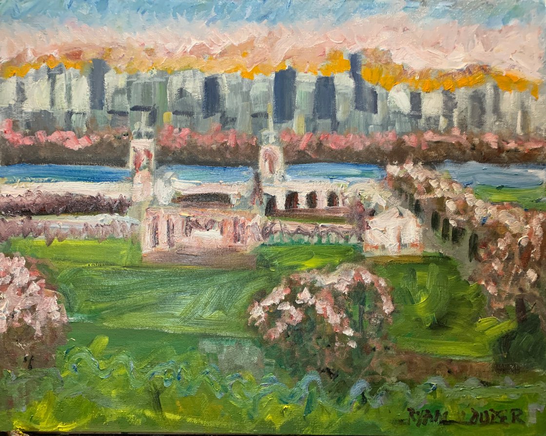 A painting titled 'Greenwich On Christmas Day by Ryan  Louder' by Ryan Louder