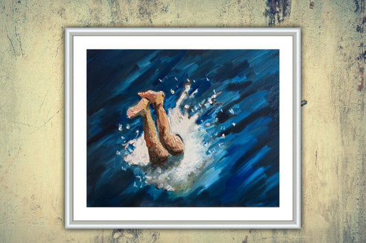 Diving In by Ryan  Louder - Sold - Surreal Multi-Layered Vision - Introspective Creativity