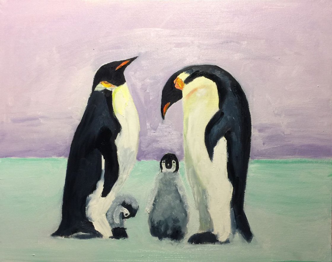 Penguins by Ryan  Louder - Sold - Surreal Multi-Layered Vision - Abstract Perspectives