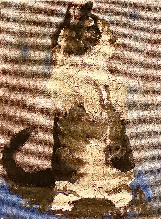 Cat On Two Legs Painting by Ryan Louder