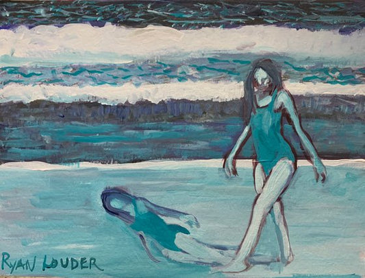 Blue Beach Painting by Ryan Louder