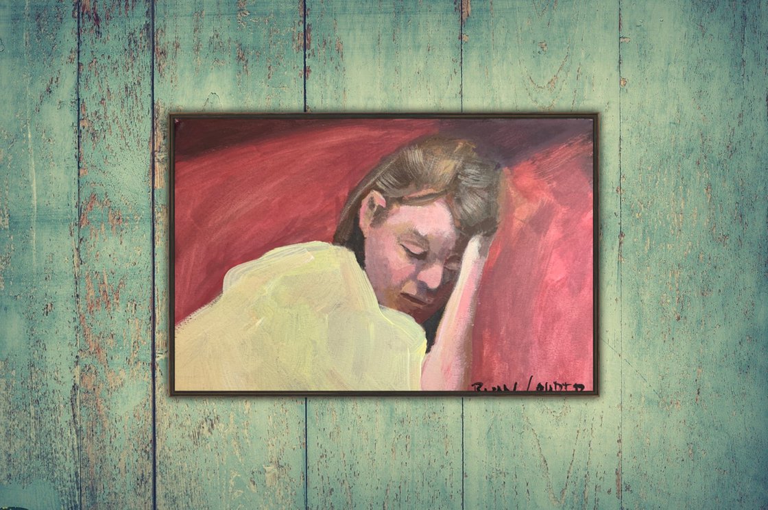 A painting titled 'Girl Sleeping by Ryan  Louder' by Ryan Louder