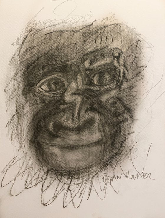 Study of a Gorillas Face Painting by Ryan Louder