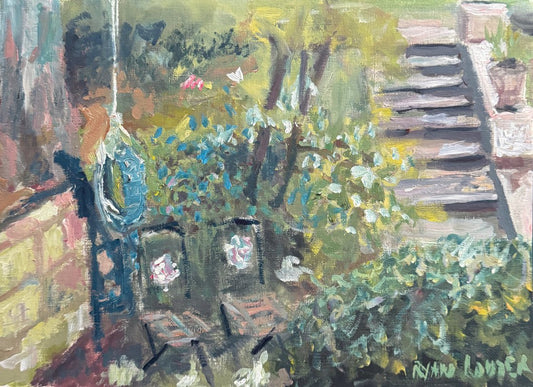 A painting titled 'Garden On Spring Day by Ryan  Louder' by Ryan Louder