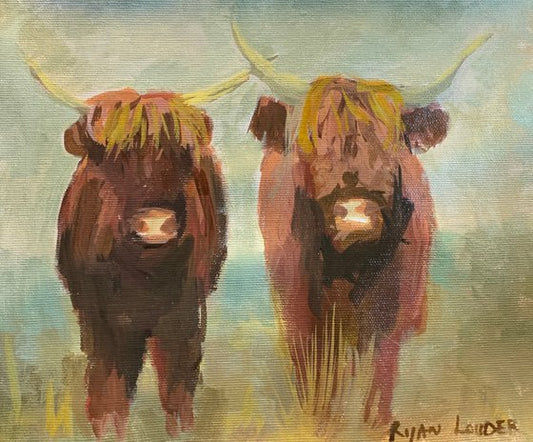 Highland Cows Painting by Ryan Louder