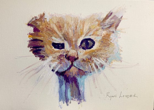 Scraggy Cat 9x12 Painting by Ryan Louder