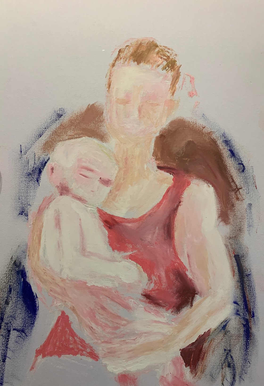 A painting titled 'Sleeping Mother and Baby study by Ryan  Louder' by Ryan Louder