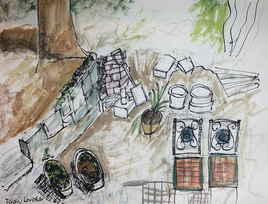 A painting titled 'Garden Study by Ryan  Louder' by Ryan Louder