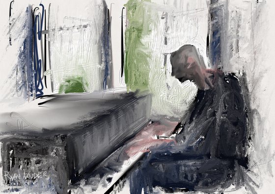 Muddy Piano Player Painting by Ryan Louder