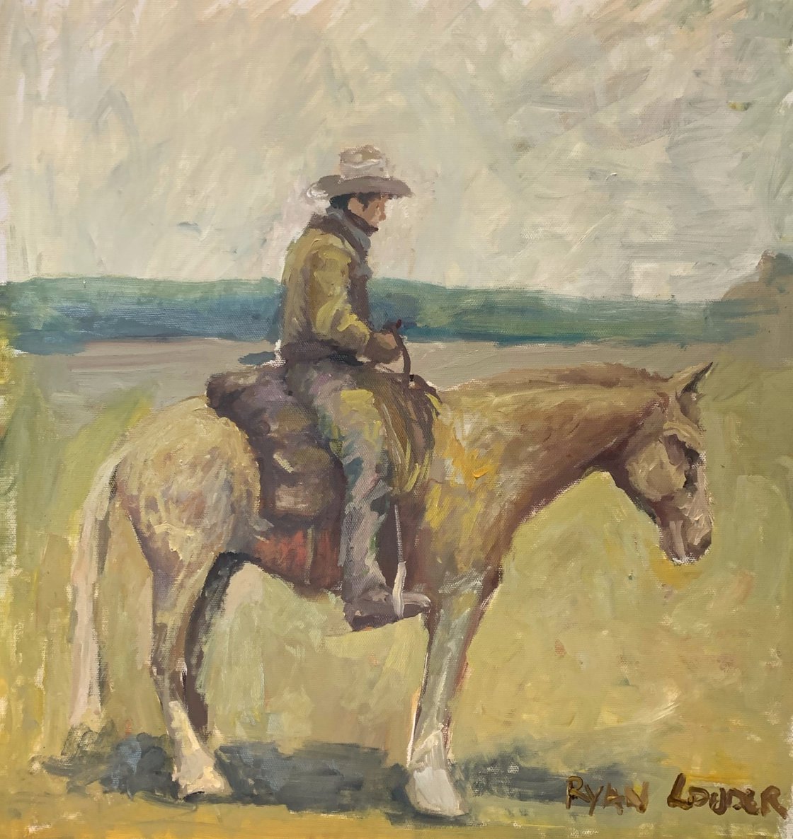 Cowboy and Horse by Ryan  Louder