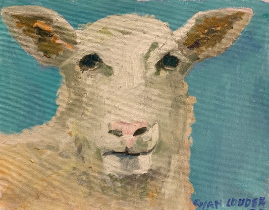 A painting titled 'Sheep by Ryan  Louder' by Ryan Louder
