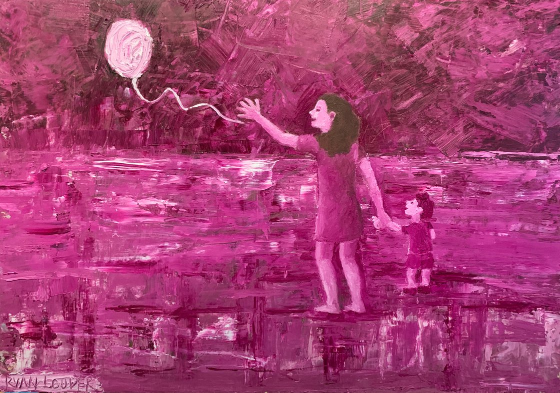 A painting titled 'Magenta by Ryan  Louder' by Ryan Louder