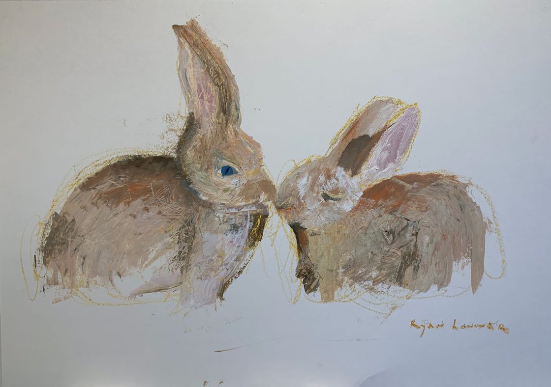 Rabbits by Ryan  Louder - Sold - Surreal Multi-Layered Vision - Introspective Creativity