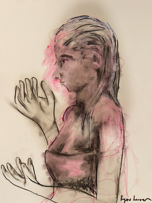 A painting titled 'Weighing Up Decision by Ryan  Louder' by Ryan Louder