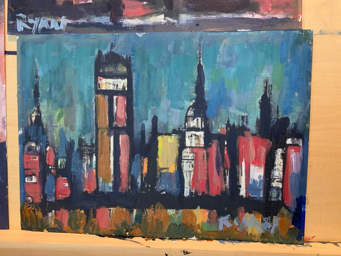 A painting titled 'Four Impressions of London no.1 by Ryan  Louder' by Ryan Louder