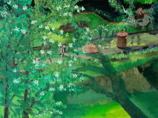 A painting titled 'Garden 9x12 Oil On Canvas by Ryan  Louder' by Ryan Louder