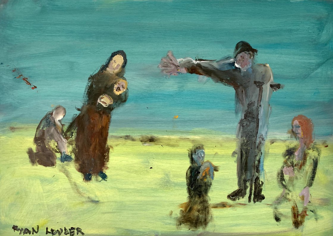 A painting titled 'The Irish Famine of 1845 by Ryan  Louder' by Ryan Louder