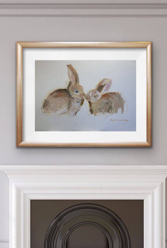 Rabbits Painting by Ryan Louder