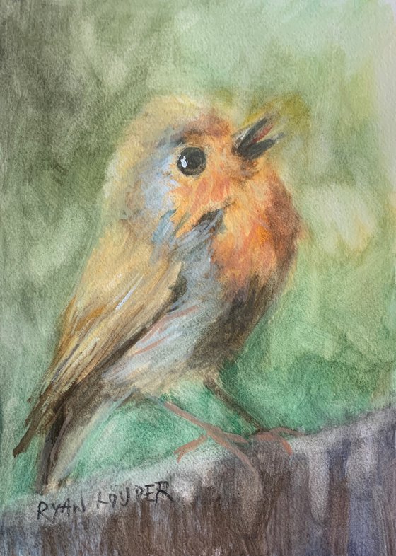 The Happy Robin Painting by Ryan Louder